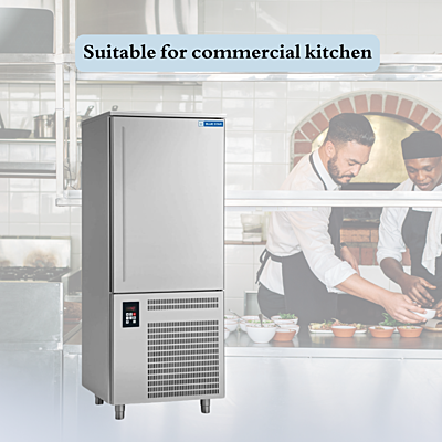 High-performance cooling system of a Blue Star BF10G Blast Freezer.