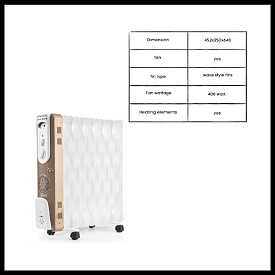 Usha 3609 FS NON PTC OFR heater Usha 3609 FS NON PTC OFR heater