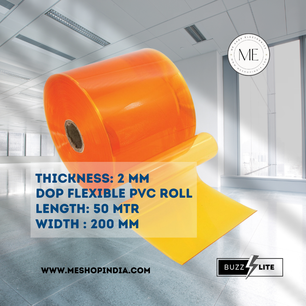 Buzz Lite PVC Roll- Anti Insect 50 mtr-2 MM x 200 mm Transparent Orange with 12 months warranty