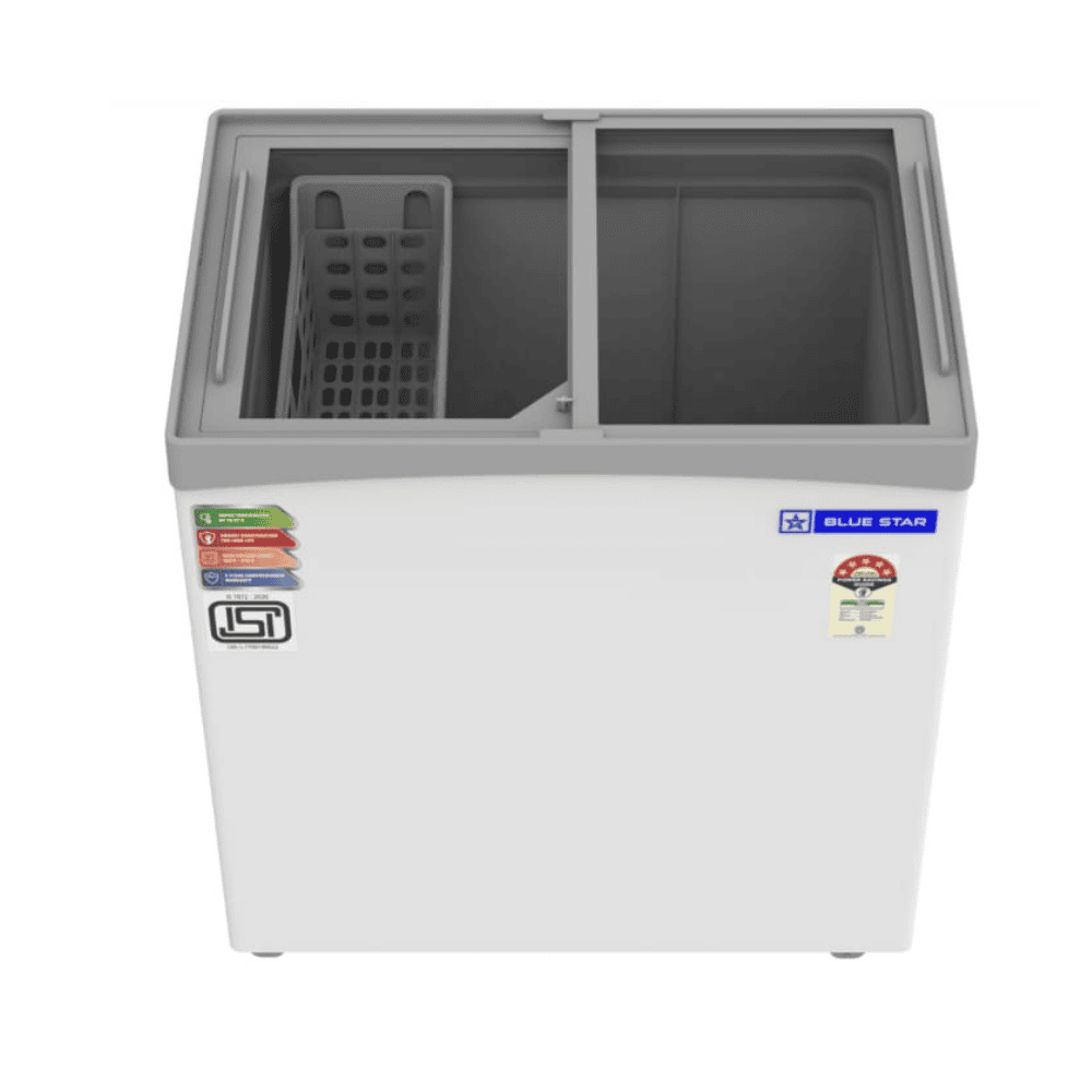 Interior View of Blue Star 180 Litre Deep Freezer with Ample Storage Space Interior View of Blue Star 180 Litre Deep Freezer with Ample Storage Space
