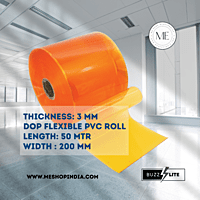 Buzz Lite PVC Roll- Anti Insect 50 mtr-3 MM x 200 mm Transparent Orange with 12 months warranty