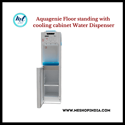 Convenient Usha Aquagenie Water Dispenser with cooling cabinet for easy access to refreshing water. Convenient Usha Aquagenie Water Dispenser with cooling cabinet for easy access to refreshing water.