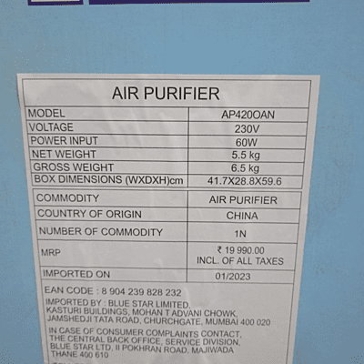 Blue Star Air Purifier-AP420OAN Blue Star Air Purifier-AP420OAN