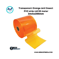 Buzz Lite PVC Roll- Anti Insect 50 mtr-3 MM x 200 mm Transparent Orange with 12 months warranty