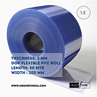 Buzz Lite PVC Roll- Polar freezer grade 50 mtr-2 MM x 200 mm Transparent Blue with 12 months warranty