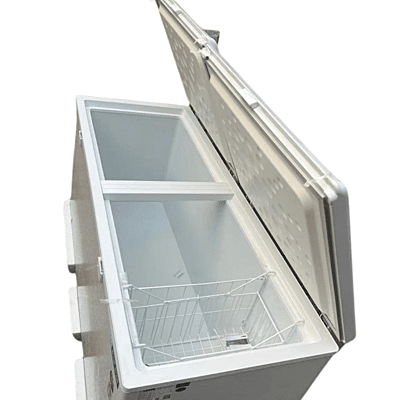 Blue Star 500 Liter Chest Freezer with Open Lid Showcasing Storage Space in Gurgaon Blue Star 500 Liter Chest Freezer with Open Lid Showcasing Storage Space in Gurgaon