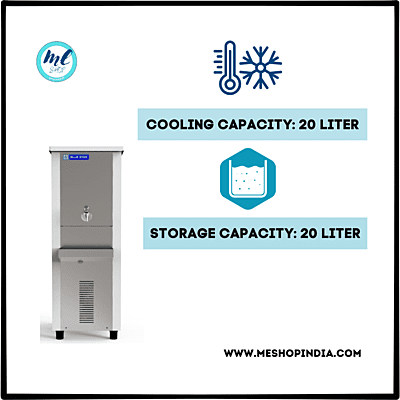Person filling a glass with water from a Blue Star NST2020 water cooler. Person filling a glass with water from a Blue Star NST2020 water cooler.