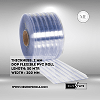 Buzz Lite PVC Roll- Double Ribbed 50 mtr-2 MM x 200 mm Transparent Blue with 12 months warranty