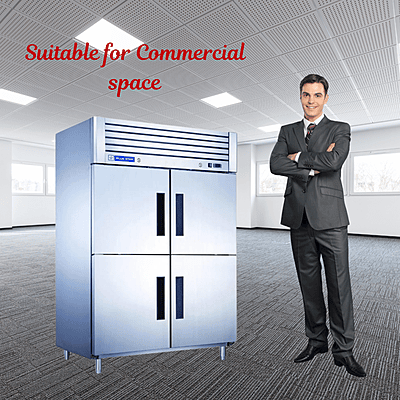 Energy-efficient Blue Star 4 Door Reach-In Freezer with eco-friendly refrigerant. Energy-efficient Blue Star 4 Door Reach-In Freezer with eco-friendly refrigerant.