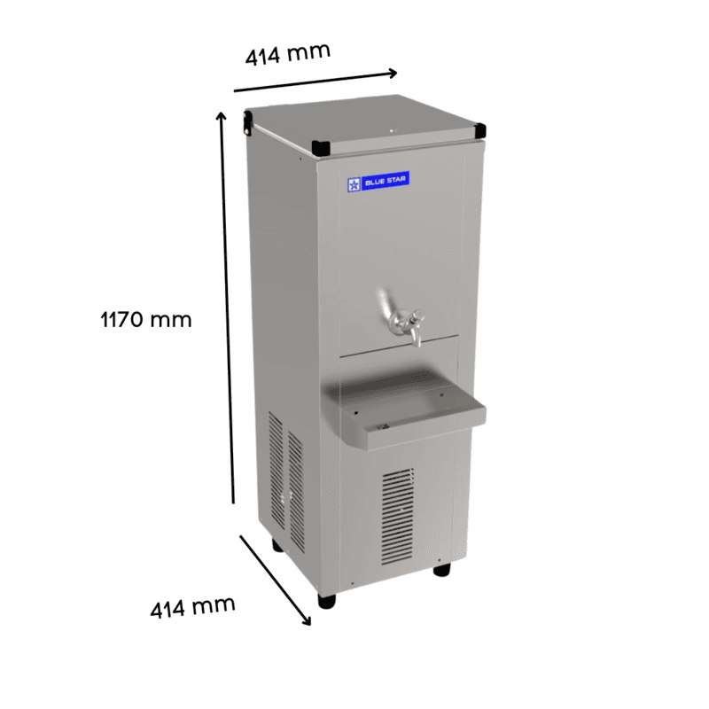 Stainless steel water cooler with 20 liters per hour cooling Blue Star Stainless steel water cooler with 20 liters per hour cooling Blue Star