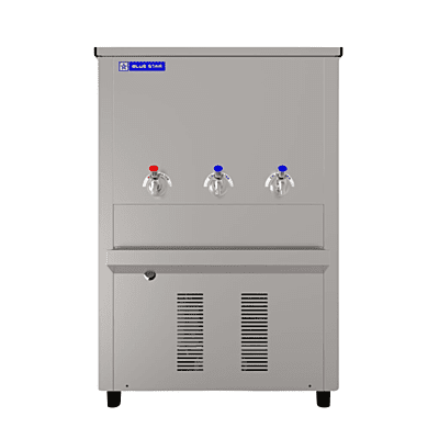Blue Star CW150150-3t water cooler with two taps and indicator lights for hot and cold water. Blue Star CW150150-3t water cooler with two taps and indicator lights for hot and cold water.