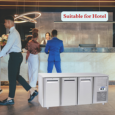 Energy-efficient Blue Star 3 Door Under Counter Chiller with eco-friendly refrigerant.