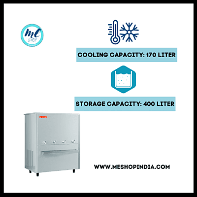 Usha SS170400NC Normal Cool-4 taps- stainless steel body 400 liter water cooler Usha SS170400NC Normal Cool-4 taps- stainless steel body 400 liter water cooler