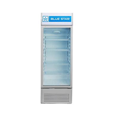 Glass door display refrigerator, Blue Star 325 liters. Glass door display refrigerator, Blue Star 325 liters.