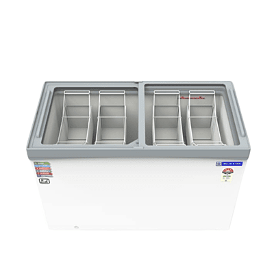 Interior View of Blue Star 410 Litre Deep Freezer with Ample Storage Space