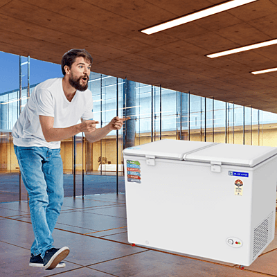 Blue star Hard Top Chest Freezer CF5-330NEYW ideal for commercial space.