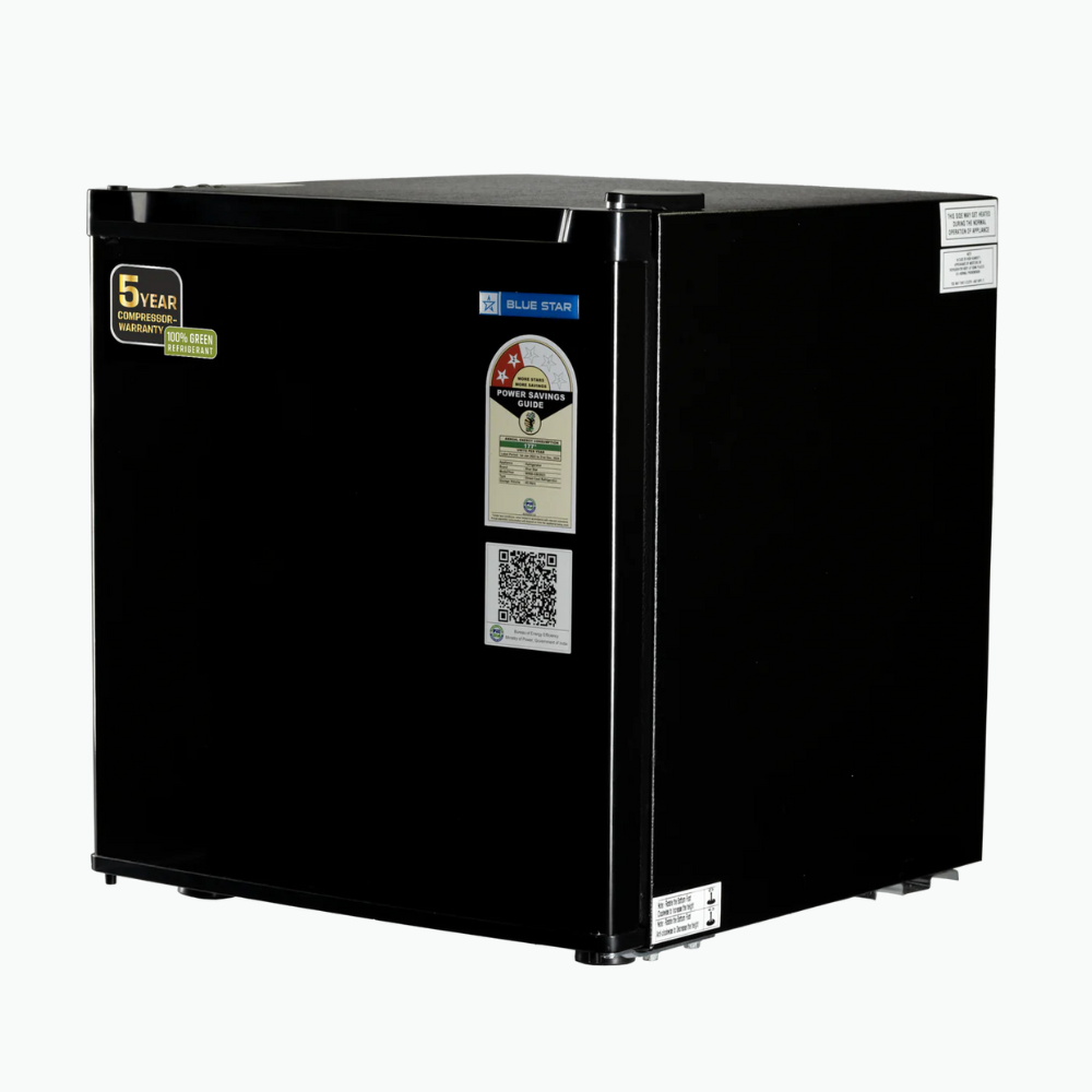 Compact mini fridge, Blue Star MR60-GB, with a single door. Compact mini fridge, Blue Star MR60-GB, with a single door.