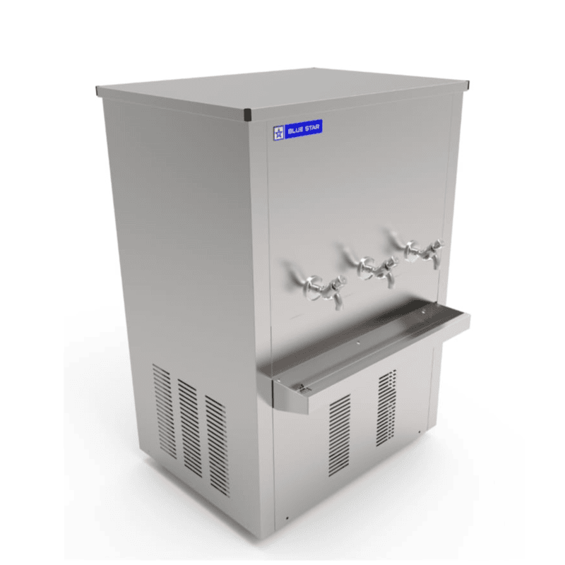 Front look of Blue star PC 150150-3T water cooler with 150 liter storage Front look of Blue star PC 150150-3T water cooler with 150 liter storage