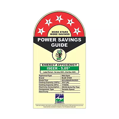 Blue Star ID512QNUR-MAROON Inverter Split AC-1 Ton 5 Star Blue Star ID512QNUR-MAROON Inverter Split AC-1 Ton 5 Star