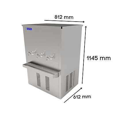 Dimension of Blue star PC 150150-3T water cooler with 150 liter storage Dimension of Blue star PC 150150-3T water cooler with 150 liter storage