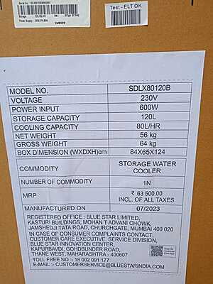Original image of Blue star sdlx 80120B stainless steel water cooler dealer in gurgaon Original image of Blue star sdlx 80120B stainless steel water cooler dealer in gurgaon