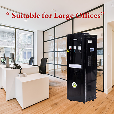 Suitable for Large Offices: Blue star BWD3FMRGB- Black Water dispenser with cooling cabinet Suitable for Large Offices: Blue star BWD3FMRGB- Black Water dispenser with cooling cabinet