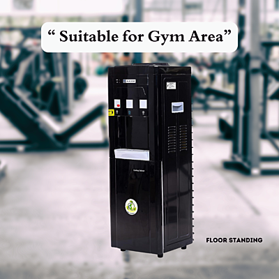 Suitable for Large Gym Area: Blue star BWD3FMRGB- Black Water dispenser with cooling cabinet Suitable for Large Gym Area: Blue star BWD3FMRGB- Black Water dispenser with cooling cabinet