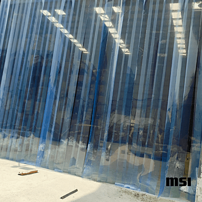 Installing Buzz lite Climate Control Pvc strip curtain to prevent unconditioned out door air Installing Buzz lite Climate Control Pvc strip curtain to prevent unconditioned out door air