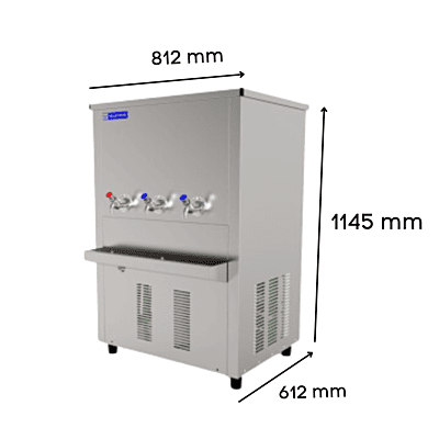 Dimension of Blue star CW150150-3t water cooler with Cold and Warm Option Dimension of Blue star CW150150-3t water cooler with Cold and Warm Option