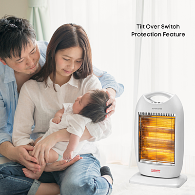 Padmini Volcano 1200W Halogen Heater with Tip-Over Safety Switch