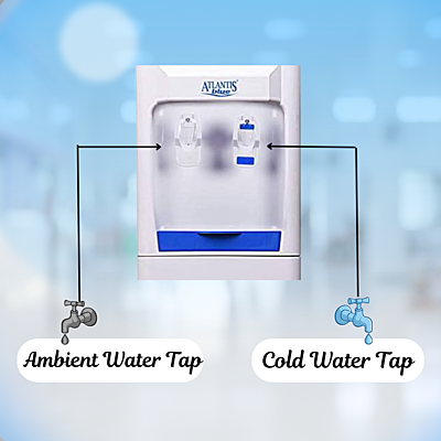 Available in Two Taps: Ambient water and Cold water Available in Two Taps: Ambient water and Cold water