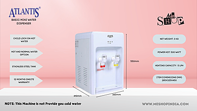 Infographic image of Atlantis Basic Mini Hot and Normal Water dispenser Infographic image of Atlantis Basic Mini Hot and Normal Water dispenser