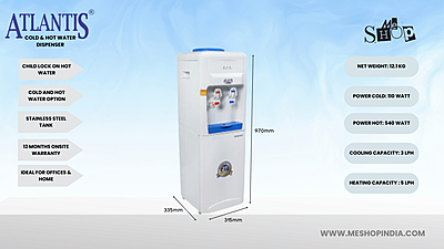 Infographic image of Atlantis Blue Hot and Cold water dispenser Infographic image of Atlantis Blue Hot and Cold water dispenser