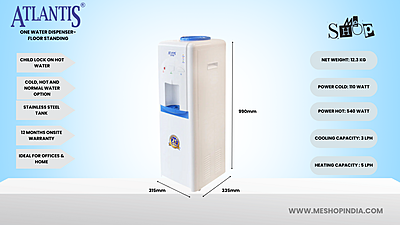 Infographic image of Atlantis One Floor Standing water dispenser