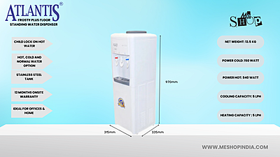 Infographic image of Atlantis frosty Plus- 3 taps Energy Efficient Water Dispenser Infographic image of Atlantis frosty Plus- 3 taps Energy Efficient Water Dispenser