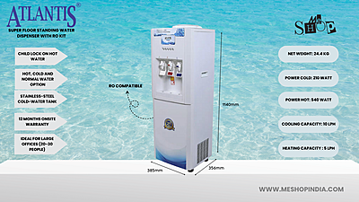 Infographic Picture of Atlantis Super water dispenser with Ro Kit Infographic Picture of Atlantis Super water dispenser with Ro Kit