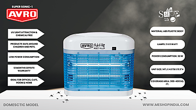 Infographic image of Avro super sonic-1 flying insect killer machine price Infographic image of Avro super sonic-1 flying insect killer machine price