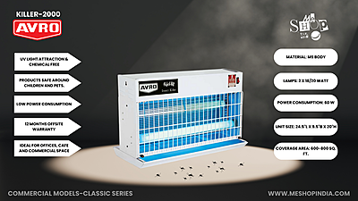 Infographic image of Avro killer 2000 MS body classic series Flying Insect Killer Machine Infographic image of Avro killer 2000 MS body classic series Flying Insect Killer Machine