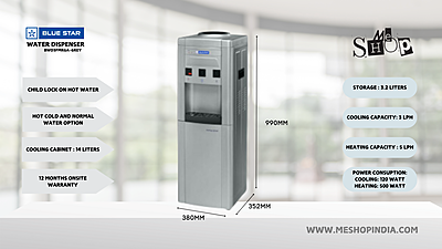 Infographic picture of Blue star BWD3FMRGA- Grey Water dispenser with cooling cabinet Infographic picture of Blue star BWD3FMRGA- Grey Water dispenser with cooling cabinet