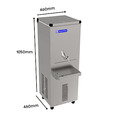 Dimension of Blue star SDLX 2020 ET water cooler with 20 liter cooling capacity Dimension of Blue star SDLX 2020 ET water cooler with 20 liter cooling capacity