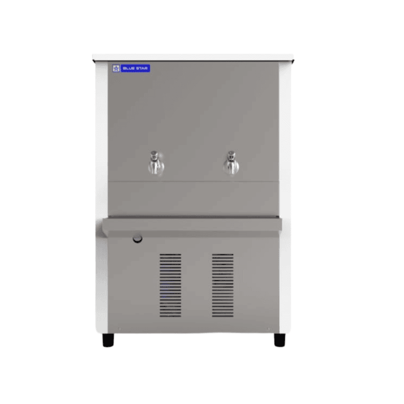Front view of Blue star NST 170150 industrial water cooler with 150 liter storage Front view of Blue star NST 170150 industrial water cooler with 150 liter storage