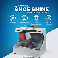 Avro shoe shine machine SS 04, 60 watt dual motor with sole cleaner, Red and black silicon brush