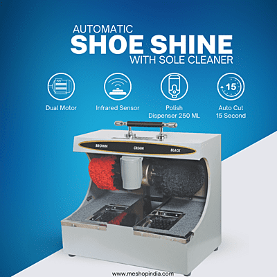 Avro shoe shine machine SS 04, 60 watt dual motor with sole cleaner, Red and black silicon brush Avro shoe shine machine SS 04, 60 watt dual motor with sole cleaner, Red and black silicon brush
