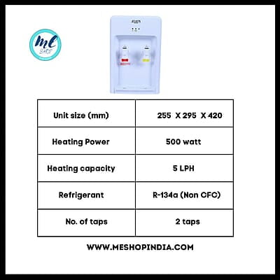 Specification of Atlantis Basic Mini Water dispenser with Hot and Normal water option Specification of Atlantis Basic Mini Water dispenser with Hot and Normal water option