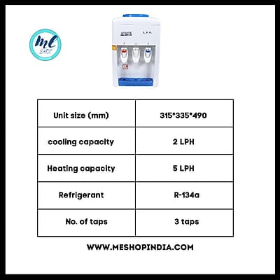Specification of Atlantis Sky Table Top water dispenser Specification of Atlantis Sky Table Top water dispenser