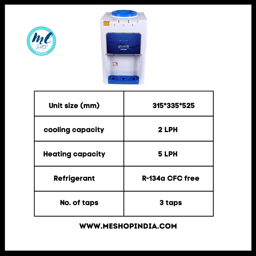 Specification of Atlantis Prime Countertop Water Dispenser with Hot, Cold, and Normal Water Specification of Atlantis Prime Countertop Water Dispenser with Hot, Cold, and Normal Water